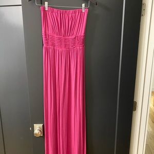 2B bebe strapless pink maxi dress